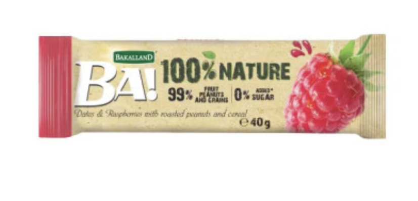 Батончик Малина без цукру 40г ТМ Bakalland